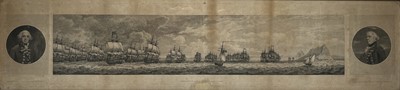 Lot 76 - A 19TH CENTURY ENGRAVING OF THE SIEGE OF GIBRALTAR