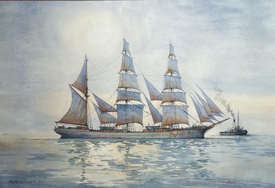 Lot 94 - BRIAN RICHARD ENTWISTLE (BRITISH, 20TH CENTURY) Steel barque 'Beeswing' of Porthmadog