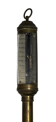 Lot 78 - A BRASS MARINE BAROMETER, 20TH CENTURY
