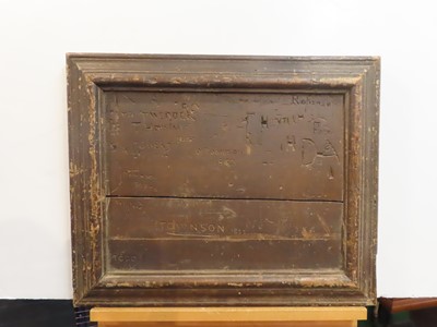 Lot 197 - PRISON HULK GRAFFITI, A PINE BULKHEAD PANEL FROM HMS 'DROMEDARY', BERMUDA, 1852-56