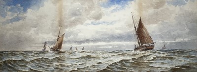 Lot 87 - WILLIAM HENRY PEARSON (BRITISH, 19TH-20TH CENTURY) Trawlers off Dover