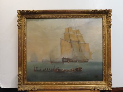 Lot 172 - ENGLISH SCHOOL (19TH CENTURY) The capture of the French gun-brig 'Venteux' by boats of H.M.S. 'Loire', 27th June 1803