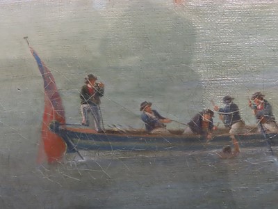 Lot 172 - ENGLISH SCHOOL (19TH CENTURY) The capture of the French gun-brig 'Venteux' by boats of H.M.S. 'Loire', 27th June 1803