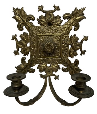 Lot 134 - A PAIR OF 20TH CENTURY MARINE-THEMED WALL CANDLE SCONCES, 20TH CENTURY
