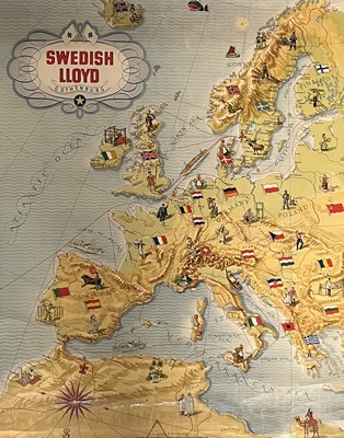 Lot 103 - A SWEDISH LLOYD LINE POSTER BY HANS ERIK OLSEN (SWEDISH, 1911-1983), CIRCA 1950