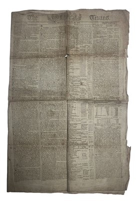 Lot 54 - THE TIMES LONDON WITH THE FUNERAL OF LORD NELSON, 1806