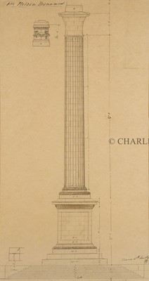 Lot 73 - ARCHITECTURAL DESIGN DRAWINGS FOR LONDON'S NELSON COLUMN, 1843