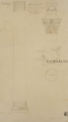 Lot 73 - ARCHITECTURAL DESIGN DRAWINGS FOR LONDON'S NELSON COLUMN, 1843
