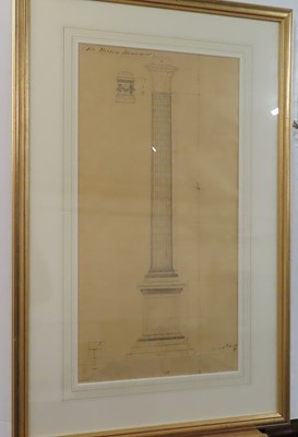 Lot 73 - ARCHITECTURAL DESIGN DRAWINGS FOR LONDON'S NELSON COLUMN, 1843