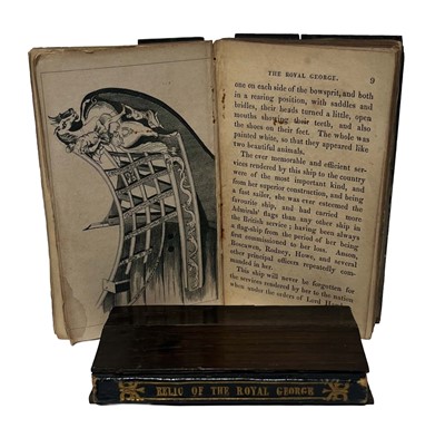 Lot 74 - TWO 'ROYAL GEORGE' TREEN-BOUND BOOKS DESCRIBING HER LOSS IN 1782