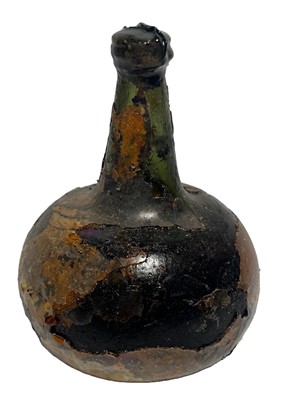 Lot 110 - A BOTTLE OF WINE RECOVERED IN 1991 FROM THE DUTCH EAST INDIAMAN VLIEGEND HERT, WRECKED IN THE SCHELDT ESTUARY, 1735