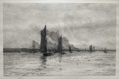 Lot 52 - WILLIAM LIONEL WYLLIE (BRITISH, 1851-1931) Last Trickle of Flood