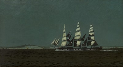 Lot 10 - δ CHARLES PEARS (BRITISH, 1873-1958) The S.V. ‘Cromdale’ passing Dover at dusk