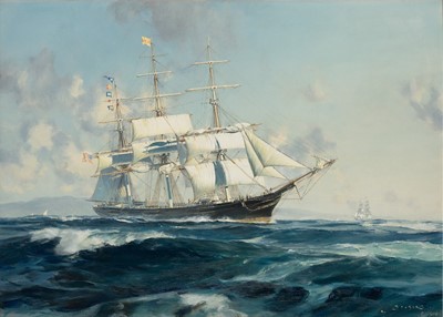 Lot 11 - δ JOHN STOBART (BRITISH, 1929-2023) The American Clipper 'N.B. Palmer’ in the Golden Gate Strait, circa 1851