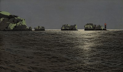 Lot 7 - δ CHARLES PEARS (BRITISH, 1873-1958) The Needles by Moonlight