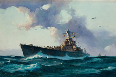 Lot 124 - δ GORDON HOPE GRANT (AMERICAN, 1875-1962) The U.S.S. ‘Alabama’