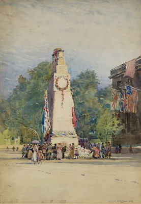 Lot 94 - ROBERT WEIR ALLAN (BRITISH, 1852-1942) The Cenotaph in Whitehall, July 1919