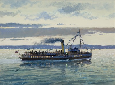 Lot 115 - δ ROGER H. MIDDLEBROOK (BRITISH, B. 1929) The P.S. ‘Medway Queen’ underway