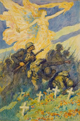 Lot 93 - FRANCIS LUIS MORA (URUGUAY, 1874-1940) In Flanders Field with Angel of Victory
