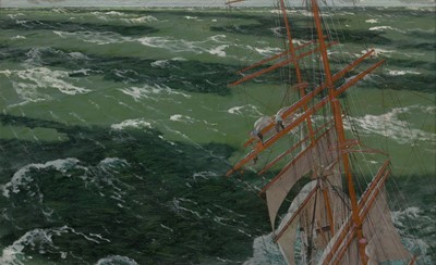 Lot 12 - δ CHARLES PEARS (BRITISH, 1873-1958) Work aloft - Reefing sails