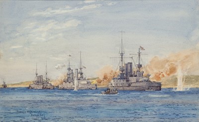 Lot 66 - δ NORMAN WILKINSON (BRITISH, 1878-1971) Suvla Bay attack, 21st August 1915