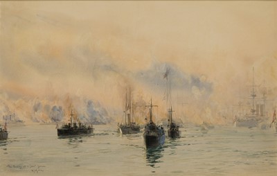 Lot 29 - WILLIAM LIONEL WYLLIE (BRITISH, 1851-1931) The passing of a great Queen