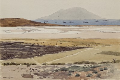 Lot 68 - δ NORMAN WILKINSON (BRITISH, 1878-1971) Salt Lake from Chocolate Hill