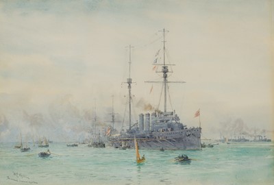Lot 47 - WILLIAM LIONEL WYLLIE (BRITISH, 1851-1931) The second cruiser squadron