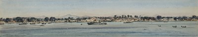 Lot 96 - δ CLAUDE GRAHAM MUNCASTER (BRITISH, 1903-1974) An anchorage at a colonial outpost