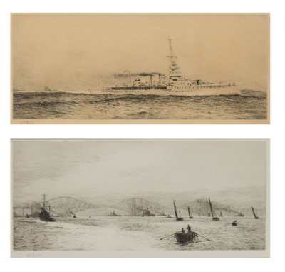 Lot 89 - WILLIAM LIONEL WYLLIE (BRITISH, 1851-1931) H.M. Light Cruiser ‘Calcutta’