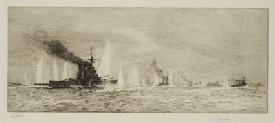 Lot 80 - WILLIAM LIONEL WYLLIE (BRITISH, 1851-1931) H.M. Battlecruiser ‘Tiger’ in action at the Battle of Jutland