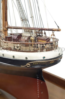 Lot 9 - A 1:60 SCALE BUILDER'S MODEL OF THE WOOL CLIPPER 'SCOTTISH MINSTREL', BUILT BY RICHARDSON, DUCK & CO. LTD, 1877
