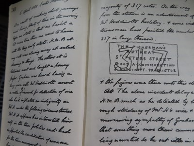 Lot 35 - AN ENTERTAINING JOURNAL FOR A TRIP UP THE THAMES BY HENRY MARC BRUNEL AND FRIENDS IN 1885