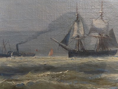 Lot 24 - FRANZ JOHANN WILHELM HÜNTEN (GERMAN, 1822-1887) The yacht 'Merrimac' R.L.Y.C. off Cuxhaven, 1864