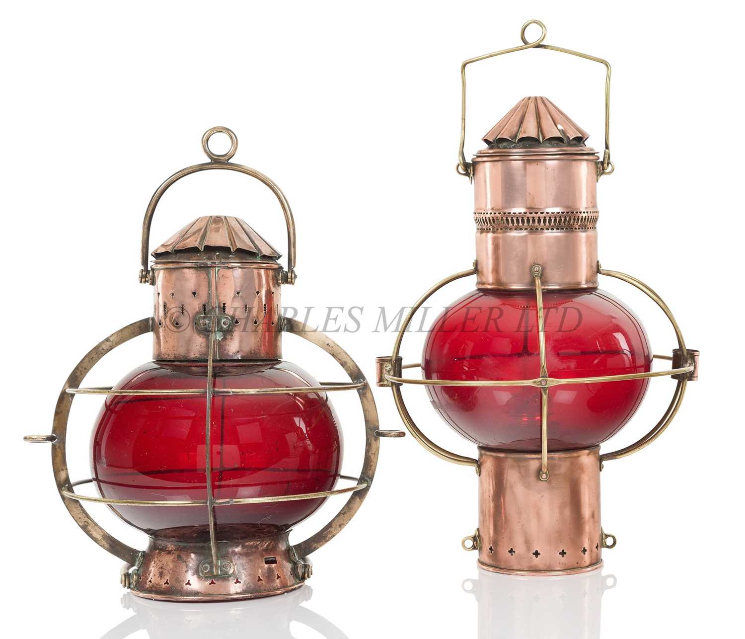 Lot 38 - A 19TH CENTURY SHIP'S LAMP