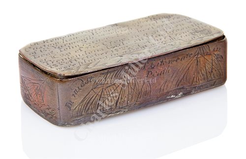 Lot 186 - AN HISTORICALLY INTERESTING SNUFF BOX MADE...