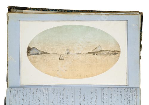 Lot 63 - A MIDSHIPMAN'S LOG OF H.M. SHIPS CUMBERLAND AND SIREN, CIRCA 1858-9