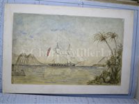 Lot 63 - A MIDSHIPMAN'S LOG OF H.M. SHIPS CUMBERLAND AND SIREN, CIRCA 1858-9