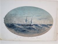 Lot 63 - A MIDSHIPMAN'S LOG OF H.M. SHIPS CUMBERLAND AND SIREN, CIRCA 1858-9