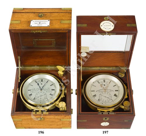 Lot 196 - A FINE TWO-DAY MARINE CHRONOMETER BY A. JOHANNSEN & CO., LONDON, CIRCA 1898