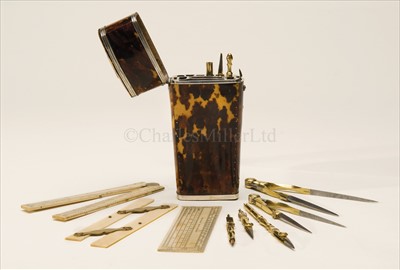 Lot 124 - AN EARLY 19TH-CENTURY IVORY AND BRASS DRAWING...