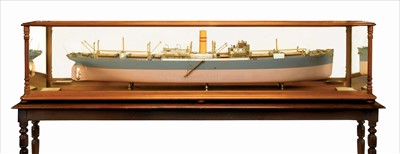 Lot 166 - A FINE MIRROR-BACKED BUILDER'S HALF MODEL OF...