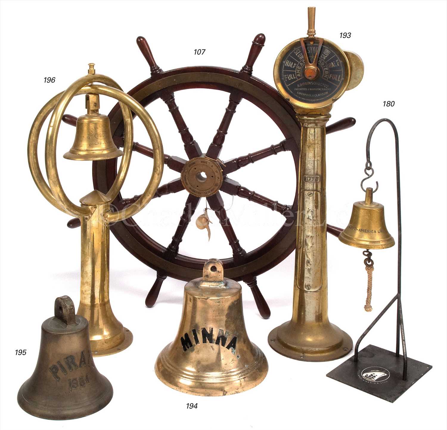 Lot 107 - H.M.S. ANSON (1940): AN EIGHT-SPOKE SHIP'S...