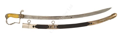 Lot 67 - Ø AN UNIDENTIFIED NAVAL SWORD, THE HILT POSSIBLY CAPTURED DURING THE WAR OF 1812