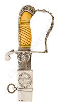 Lot 67 - Ø AN UNIDENTIFIED NAVAL SWORD, THE HILT POSSIBLY CAPTURED DURING THE WAR OF 1812